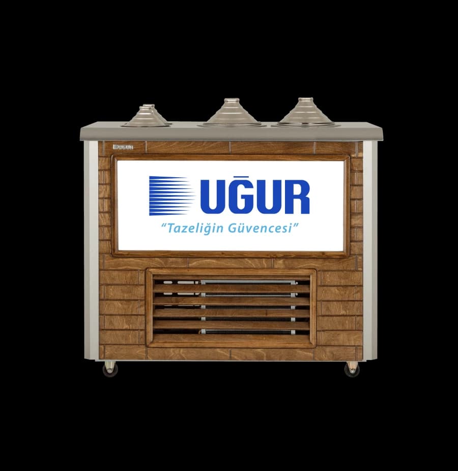 Uğur UDM 2+2 MF AHŞAP Sosluklu Yuvarlak Bankolu Fıçı Dolabı