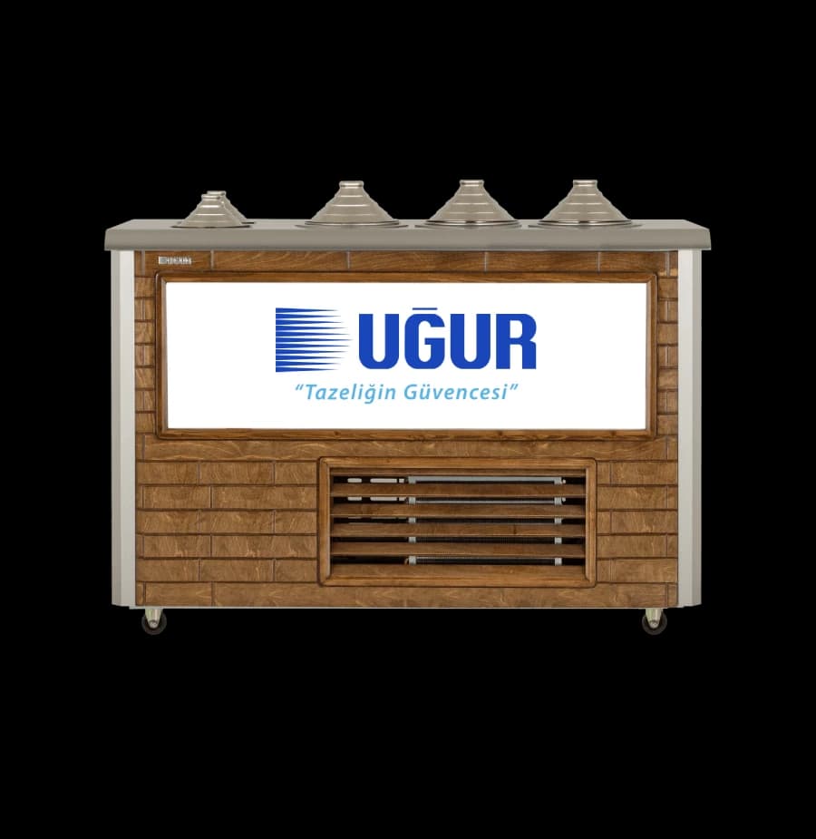 Uğur UDM 3+2 MF AHŞAP Sosluklu Yuvarlak Bankolu Fıçı Dolabı